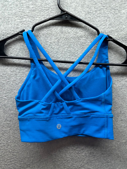 Lululemon Energy Longline Bra Size 2 Blazer Blue Tone