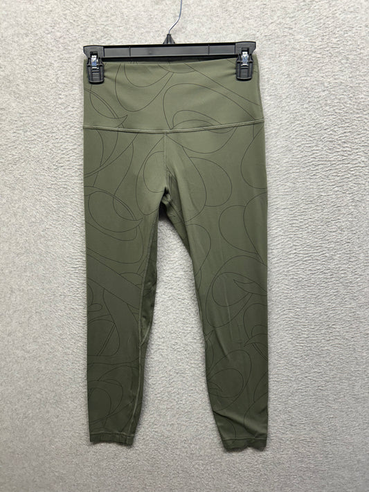 Lululemon Align High Rise Pant 25" Size 6 (Square) Scripted Yogo Green