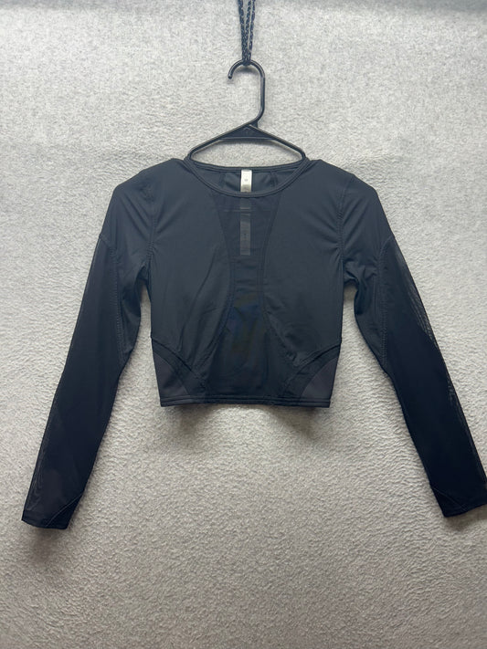 Lululemon Mesh Panelled Training Long Sleeve Shirt Size 4 Black