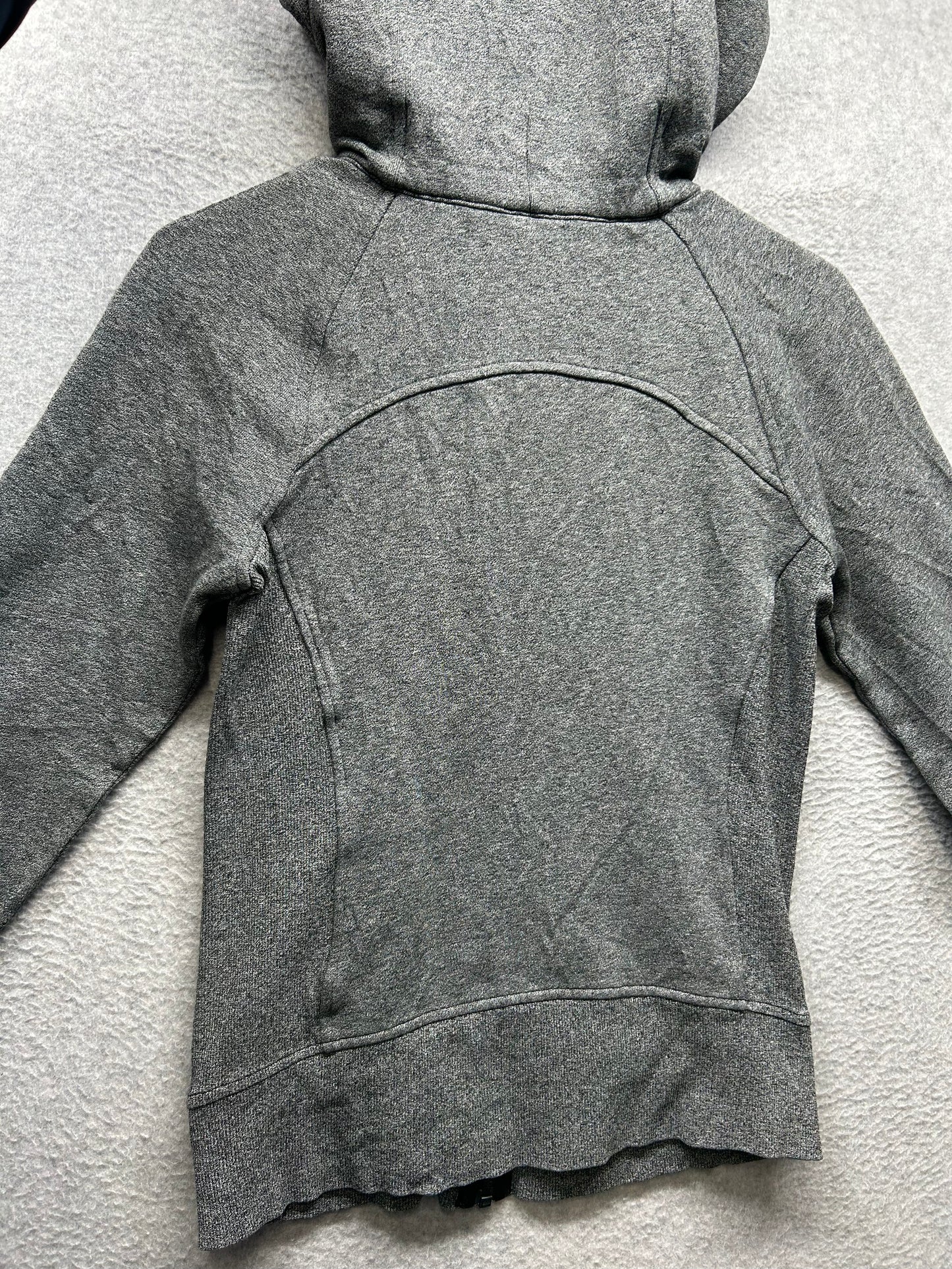 Lululemon Scuba Hoodie Light Cotton Fleece Full Zip Size 4 Heathered Speckled Black