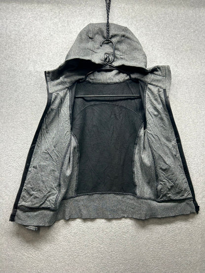 Lululemon Scuba Hoodie Light Cotton Fleece Full Zip Size 4 Heathered Speckled Black
