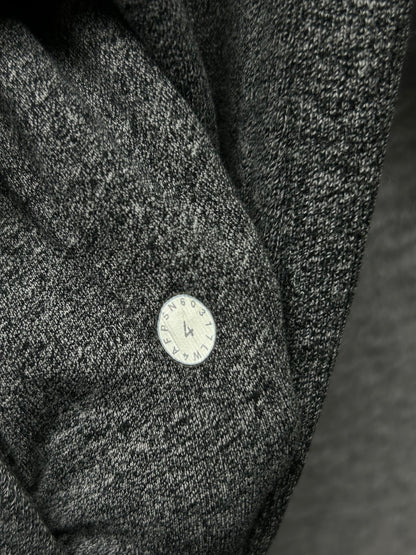 Lululemon Scuba Hoodie Light Cotton Fleece Full Zip Size 4 Heathered Speckled Black