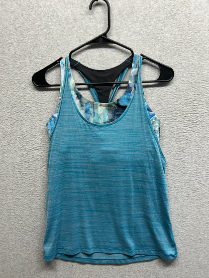 Lululemon Twist & Toil Tank Size 8 Heathered Teal Blue