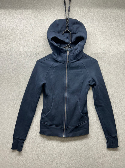 Lululemon Scuba Full Zip Hoodie *Light Cotton Fleece Size 0 True Navy