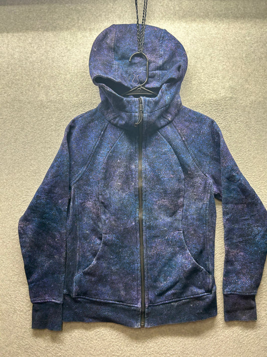 Lululemon Scuba Hoodie Light Cotton Fleece Size 10 Polar Lights Blue Multi