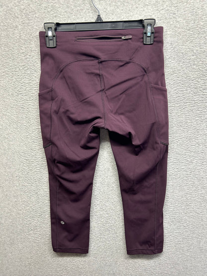Lululemon Speed Up Crop 21" Size 6 Black Cherry