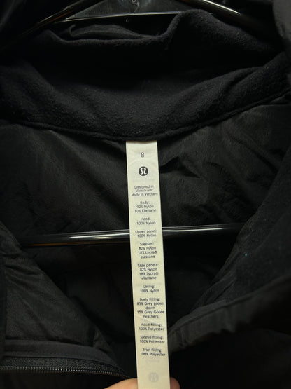 Lululemon Down For It All Jacket Size 8 Black