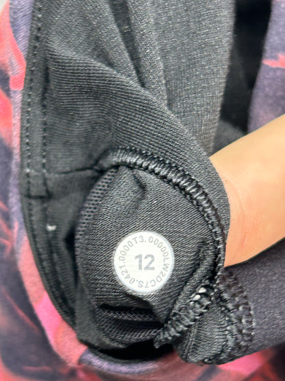 Lululemon Nulu Front-Darting Yoga Bra Size 12 Intensity Pink Blossom Multi