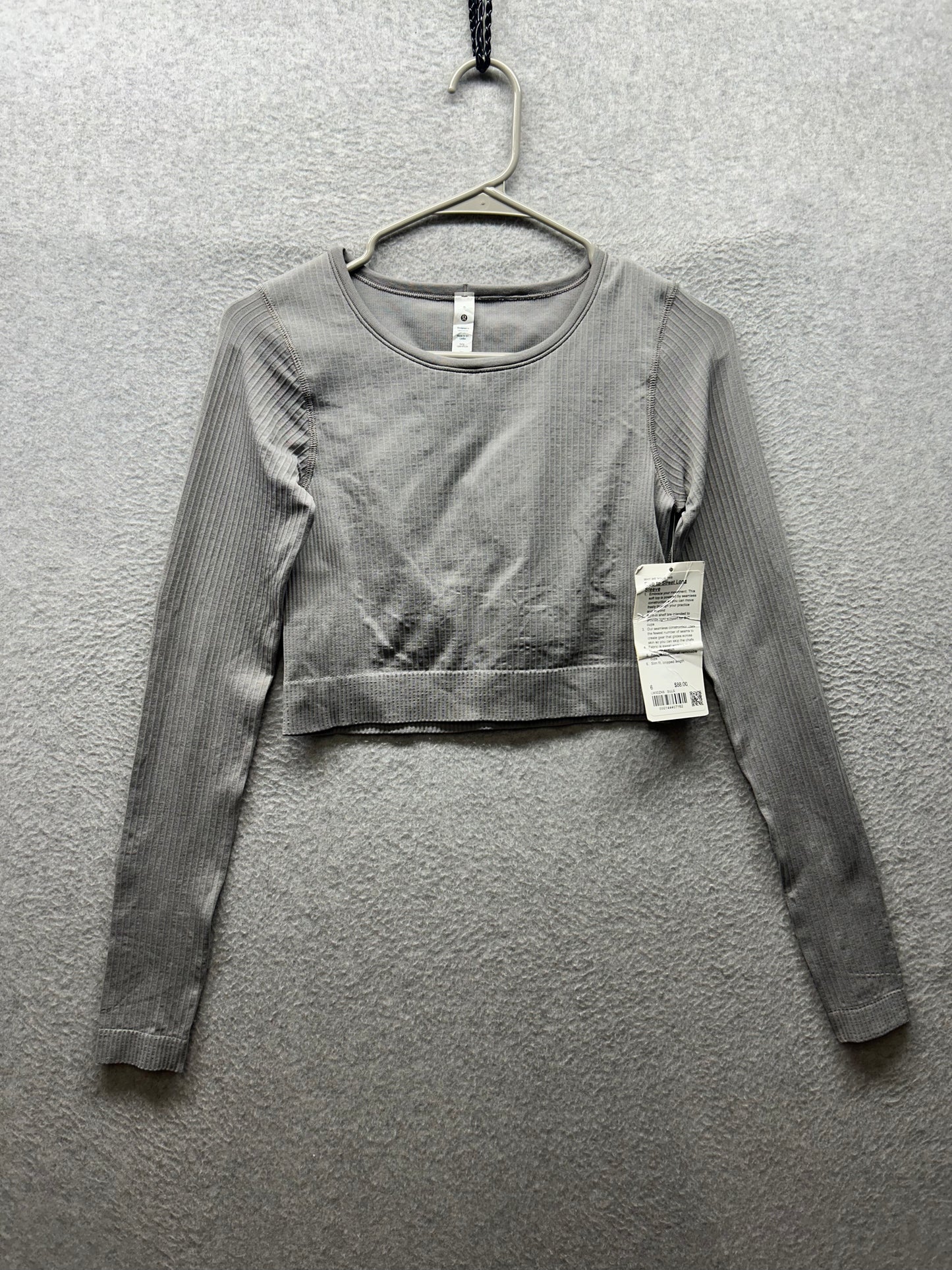 Lululemon Ebb to Street Long Sleeve Shirt Size 6 Gull Grey