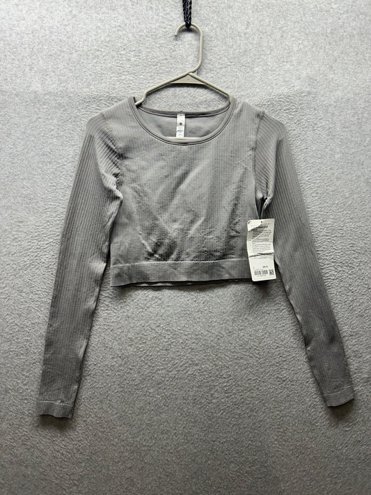 Lululemon Ebb to Street Long Sleeve Shirt Size 6 Gull Grey