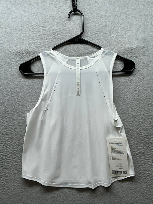 Lululemon Sculpt Cropped Tank Top Size 2 White