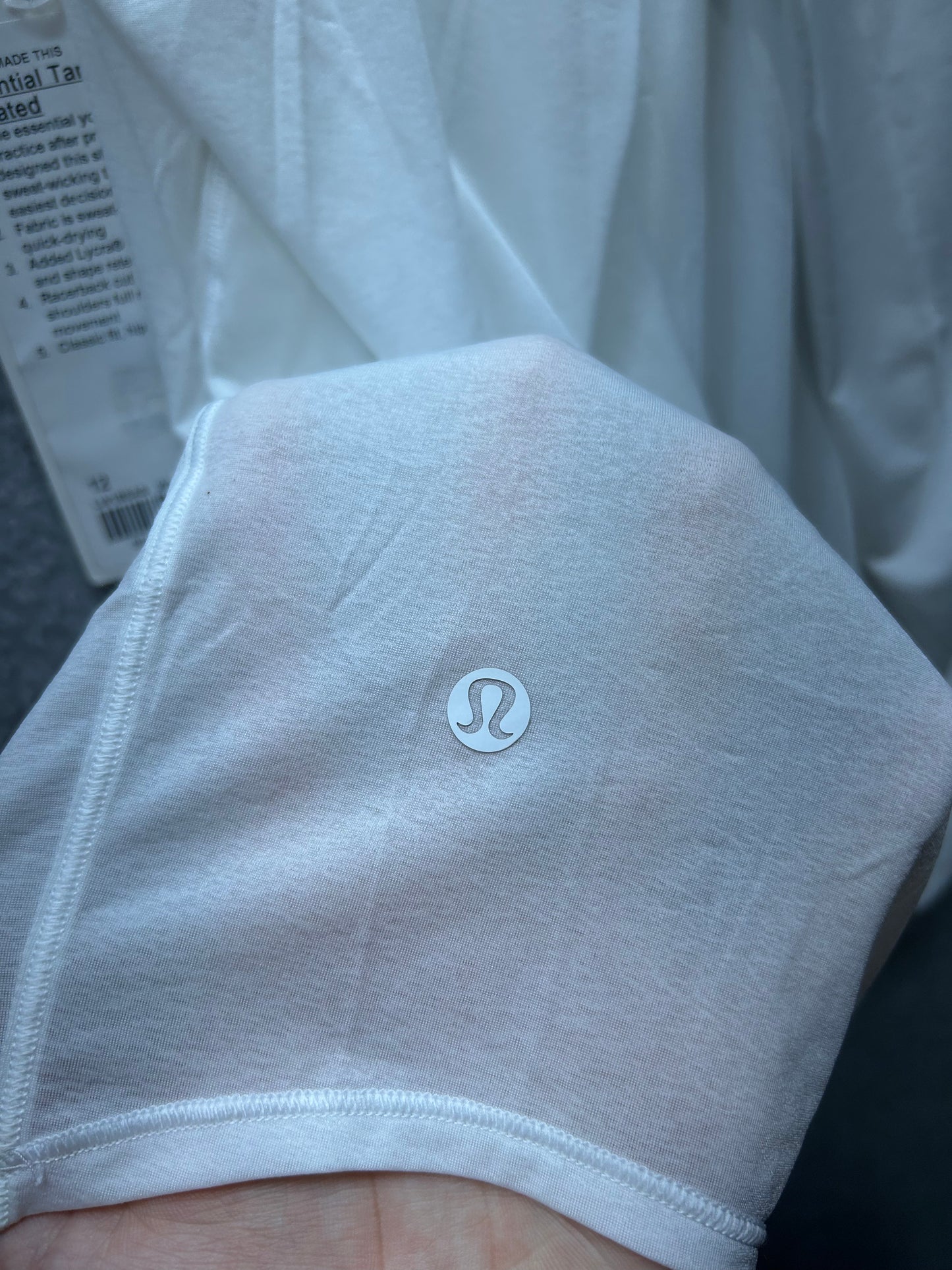 Lululemon Essential Tank Pleated Jersey Size 12 White