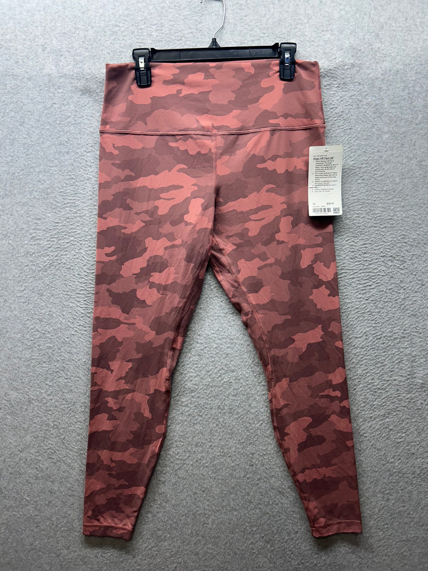 Lululemon Align High-Rise Pant 28" Size 14 Heritage 365 Camo Brier Rose Multi