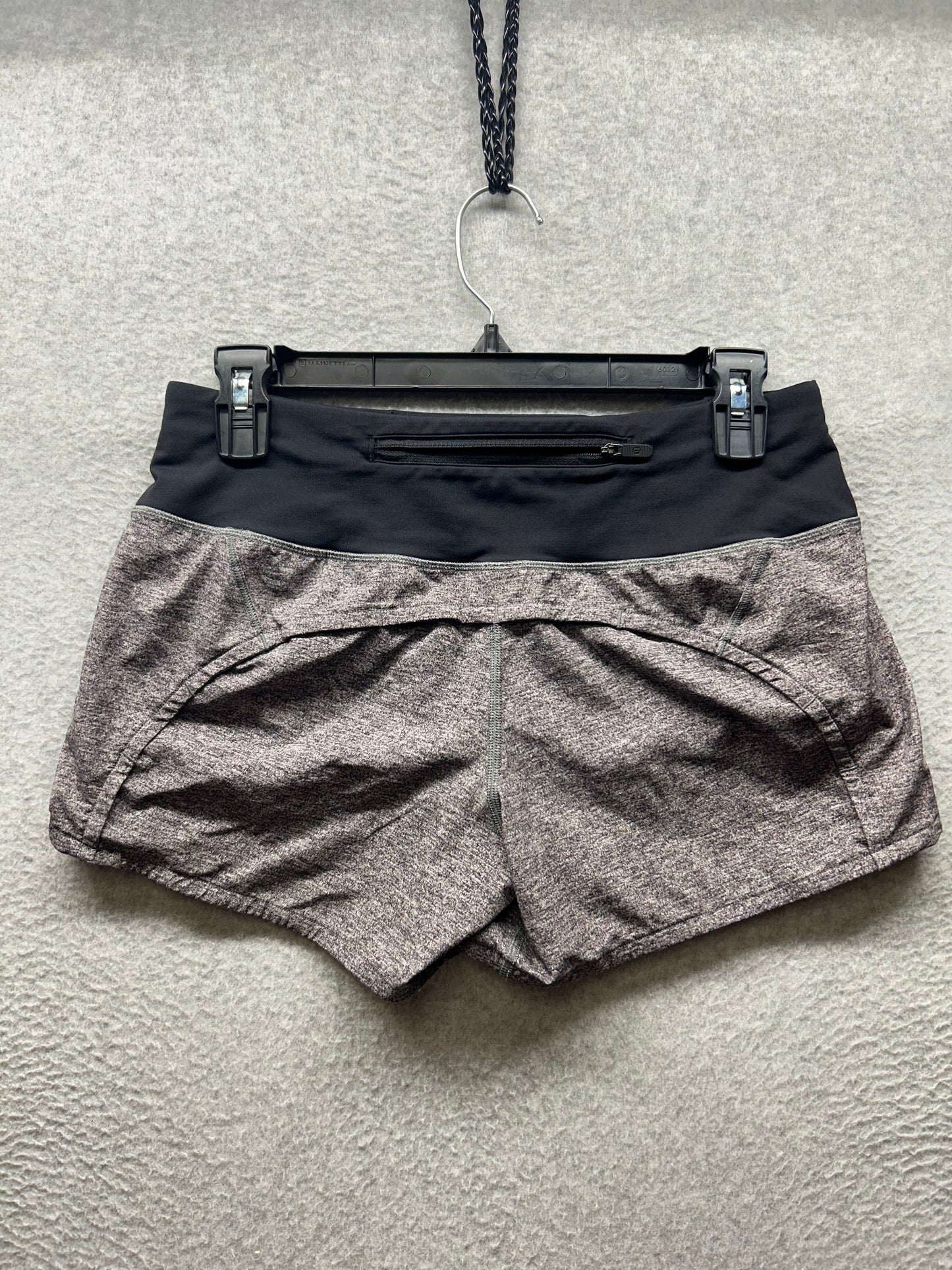 Lululemon Run Times Short II 4" Size 4 Heather Lux Multi Black