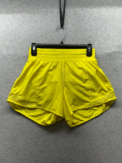 Lululemon Hotty Hot High-Rise Lined Short 4" Size 6 Sonic Yellow