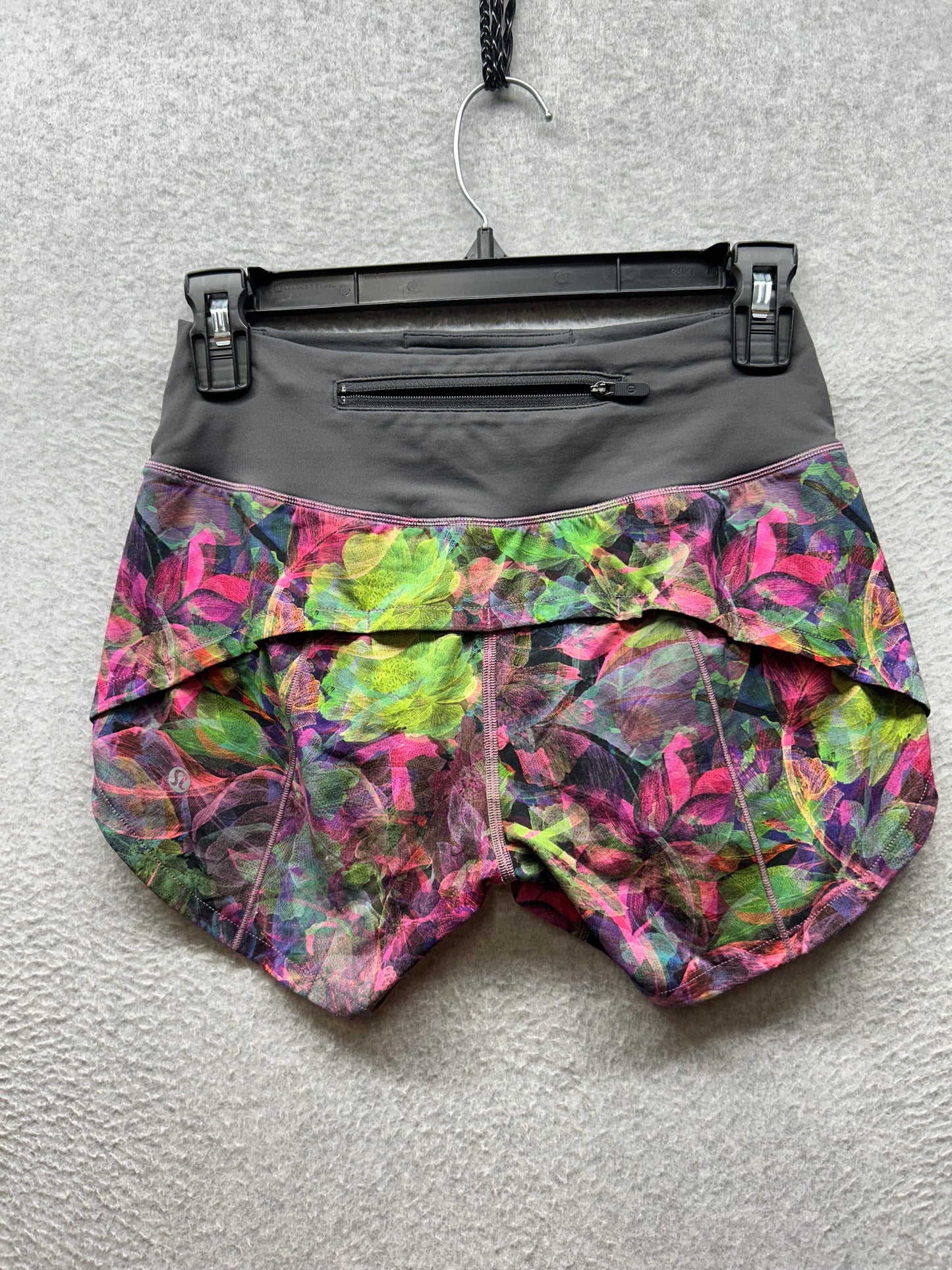 Lululemon Speed Up Mid-Rise Lined Short 4" Size 0 Vivid Floral Tone Multi