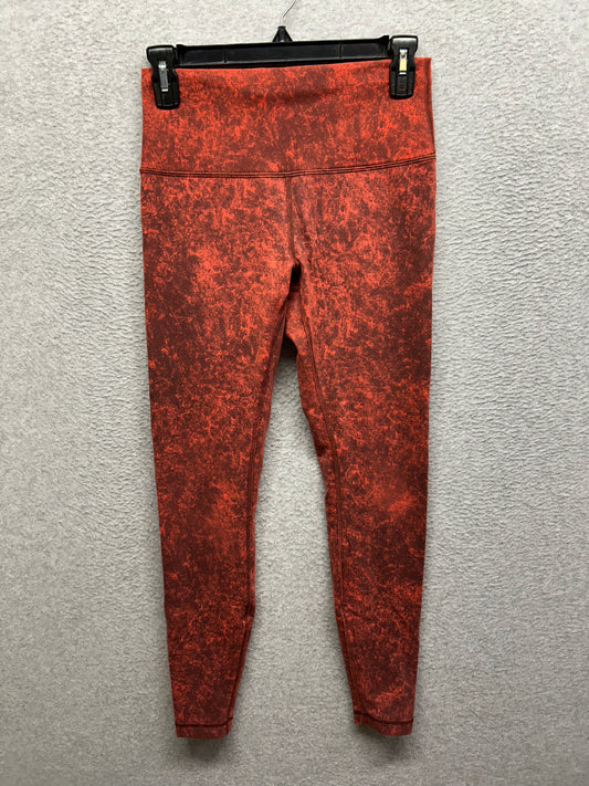 Lululemon Wunder Train High-Rise Tight 28" Size 8 Denim Wash Print Autumn Red Black