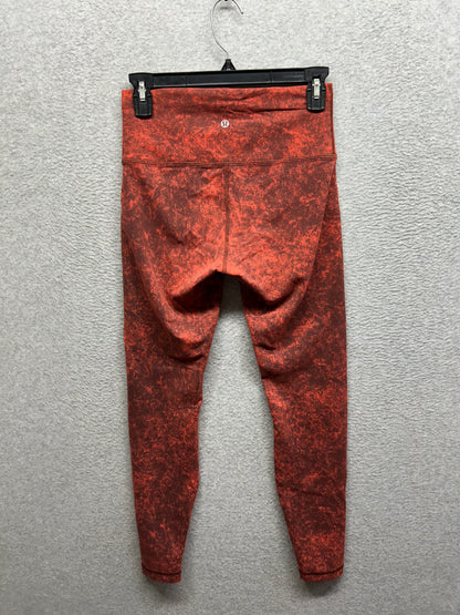Lululemon Wunder Train High-Rise Tight 28" Size 8 Denim Wash Print Autumn Red Black