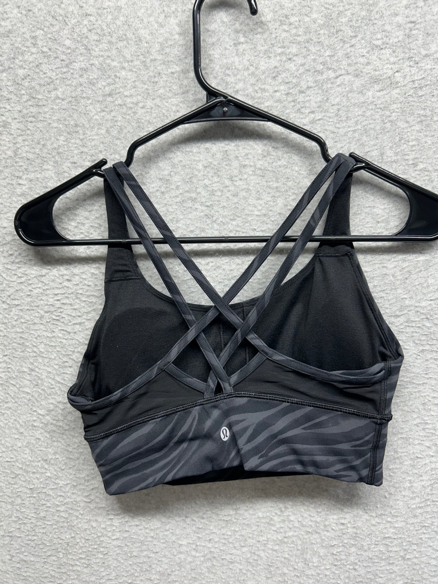 Lululemon Energy Bra Size 6 Black Zebra Print