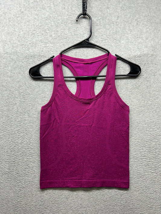 Lululemon Swiftly Tech Racerback Tank Top 2.0 Race Length Size 2 Distorted Noise Neon Magenta Purple