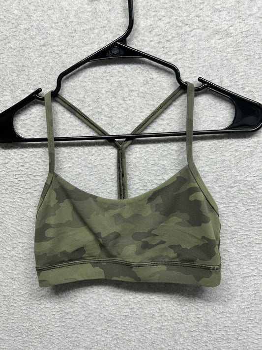 Lululemon Flow Y Bra Nulu Size 6 Heritage 365 Camo Green Twill Multi