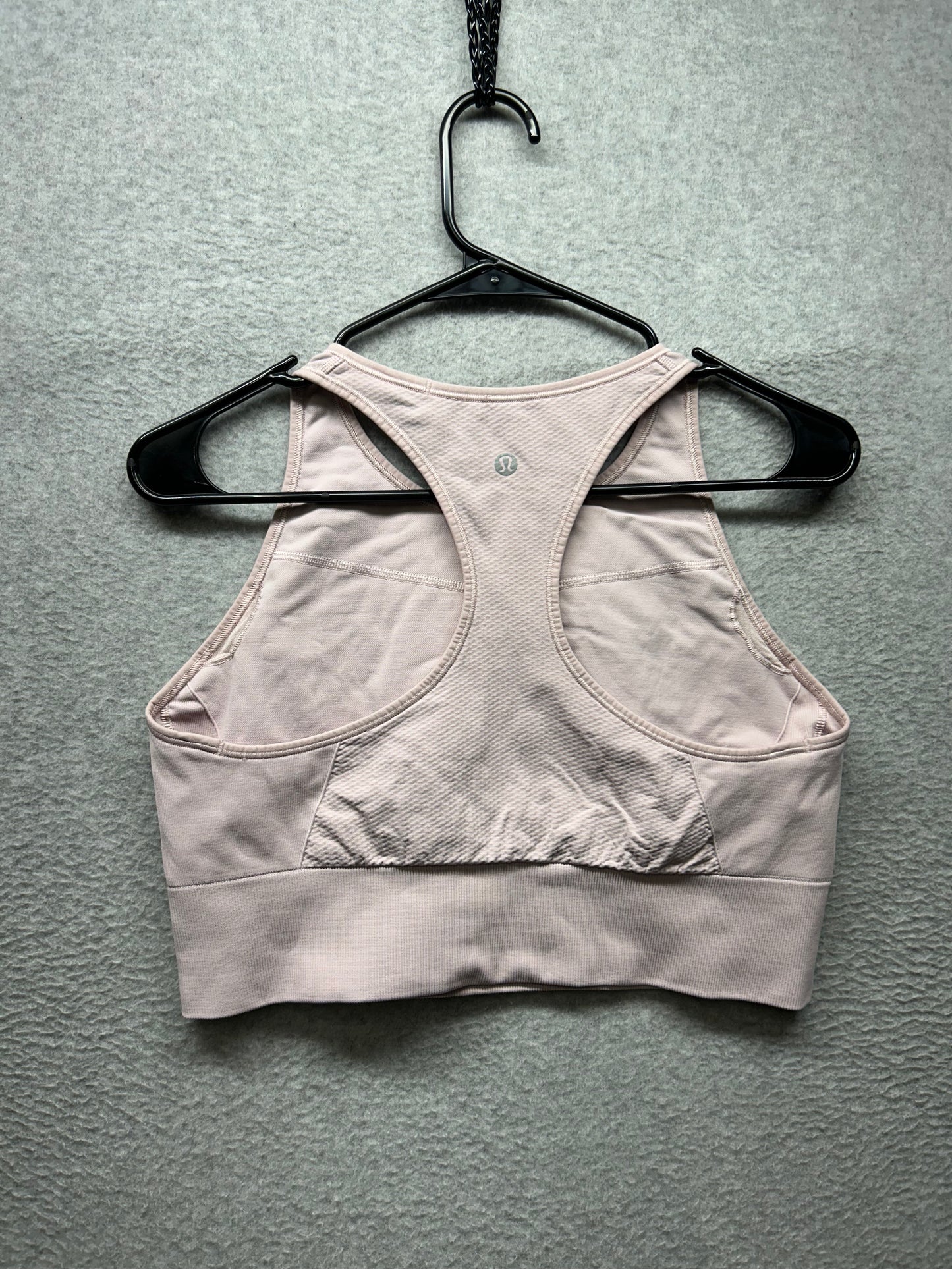 Lululemon Ebb to Train Bra Medium Support, C/D Cup Size 12 Porcelain Pink