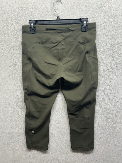Lululemon Speed Up Crop 21" Size 10 Dark Olive