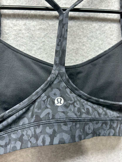 Lululemon Flow Y Nulu Bra Light Support Size 8 Intertwined Camo Deep Coal Multi