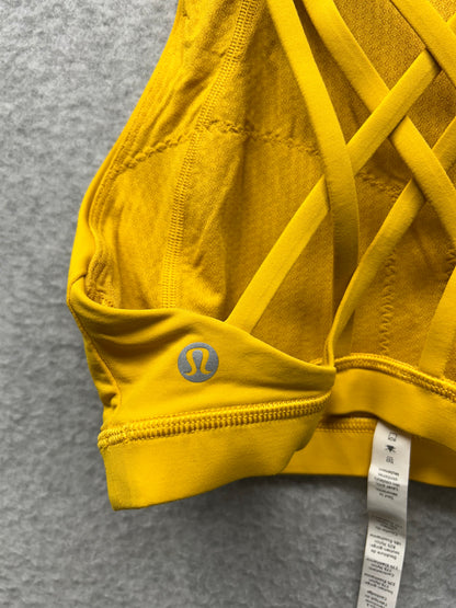 Lululemon Free To Be Serene Bra High Neck Size 2 Honey Lemon