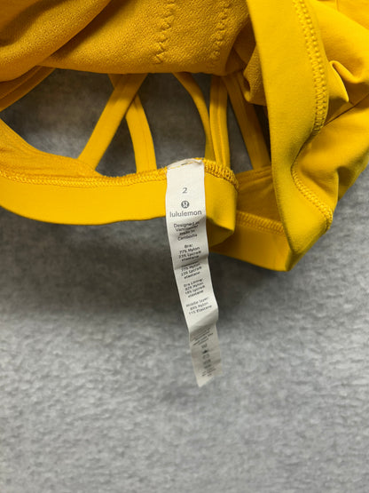 Lululemon Free To Be Serene Bra High Neck Size 2 Honey Lemon