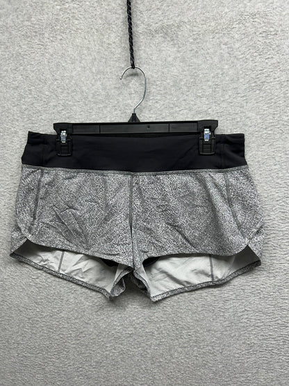 Lululemon Speed Short 2.5" Size 8 Fractal Alpine White Black