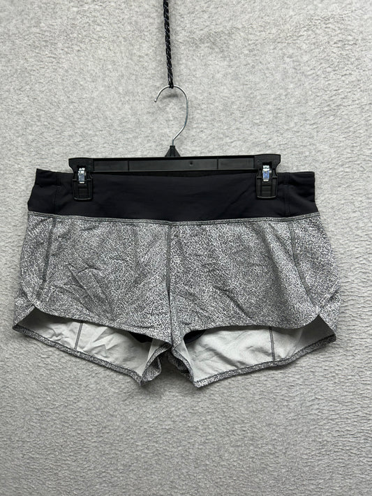 Lululemon Speed Short 2.5" Size 8 Fractal Alpine White Black