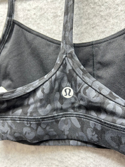 Lululemon Flow Y Nulu Bra Light Support A/B Cups Size 2 Intertwined Camo Deep Coal Multi