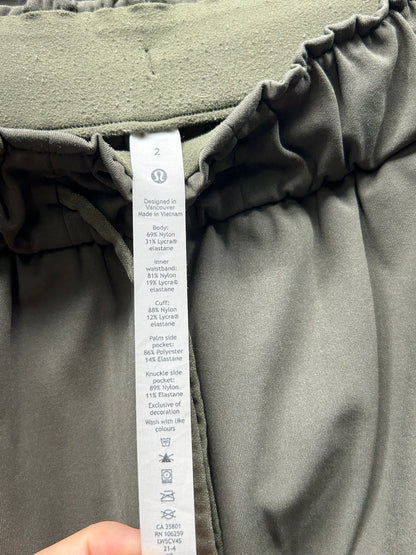 Lululemon Stretch High-Rise Jogger Full Length Size 2 Dark Olive
