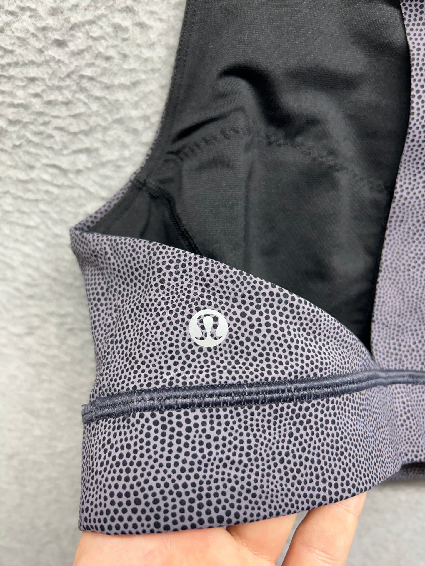 Lululemon Fast & Free Bra Size 10 Disperse Dusky Lavender Black