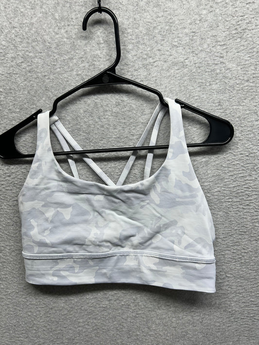 Lululemon Energy Bra Long Line Size 10 Incognito Camo Alpine White Multi