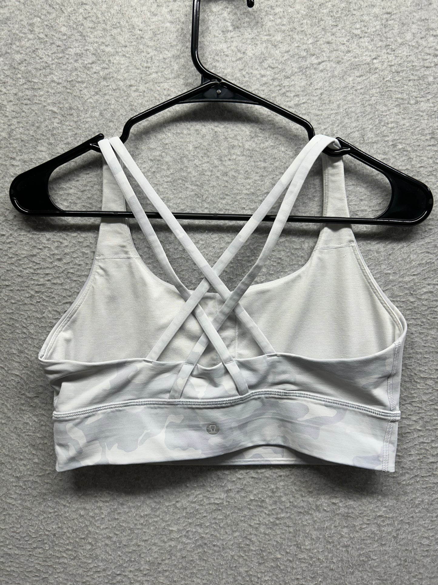 Lululemon Energy Bra Long Line Size 10 Incognito Camo Alpine White Multi