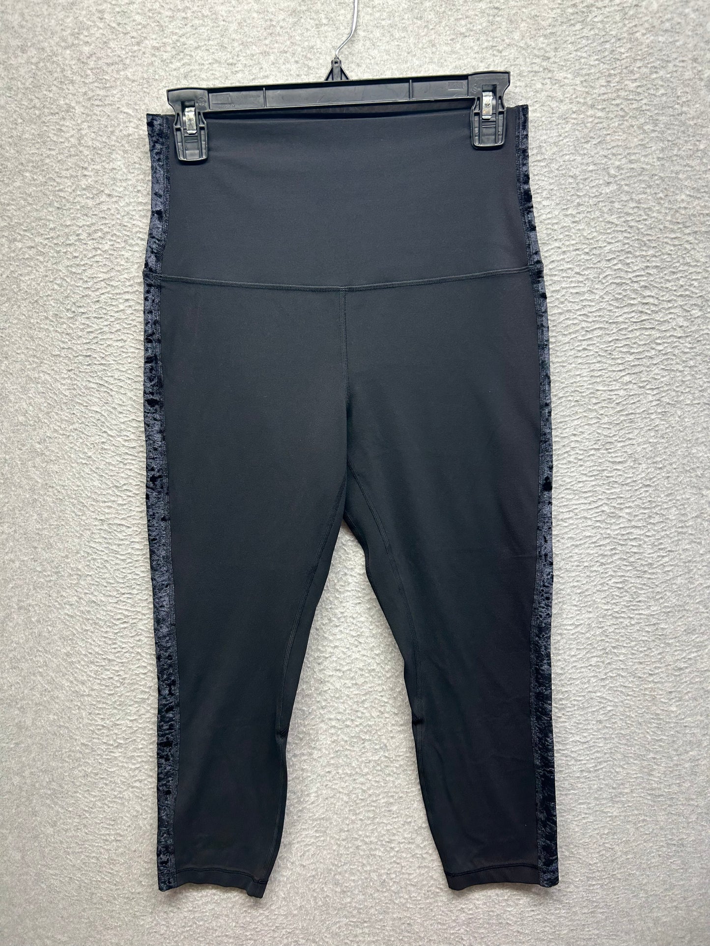 Lululemon Align Super High-Rise Crop 23" Size 10 Crushed Velvet Black