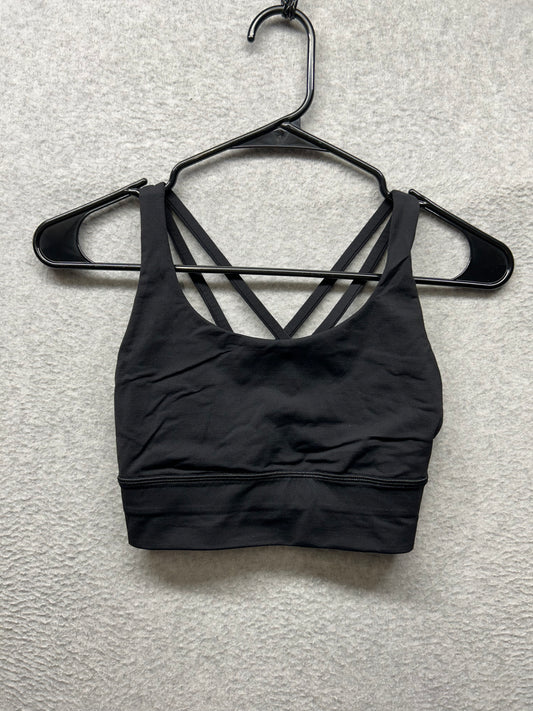 Lululemon Energy Bra Long Line Size 4 Black