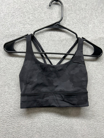 Lululemon Energy Bra Long Line Size 4 Heritage 365 Camo Deep Coal Multi