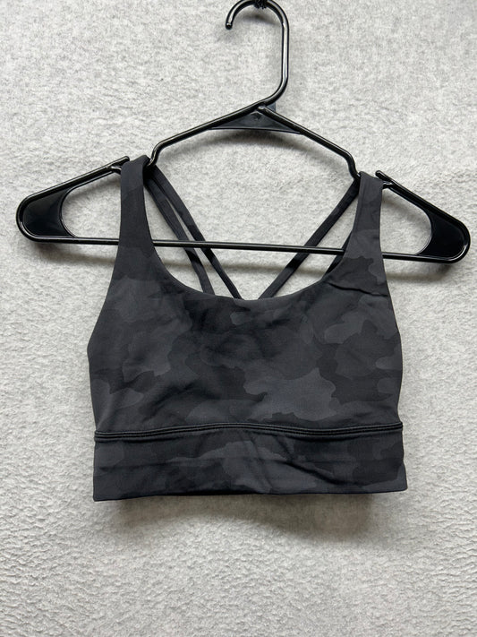 Lululemon Energy Bra Long Line Size 4 Heritage 365 Camo Deep Coal Multi