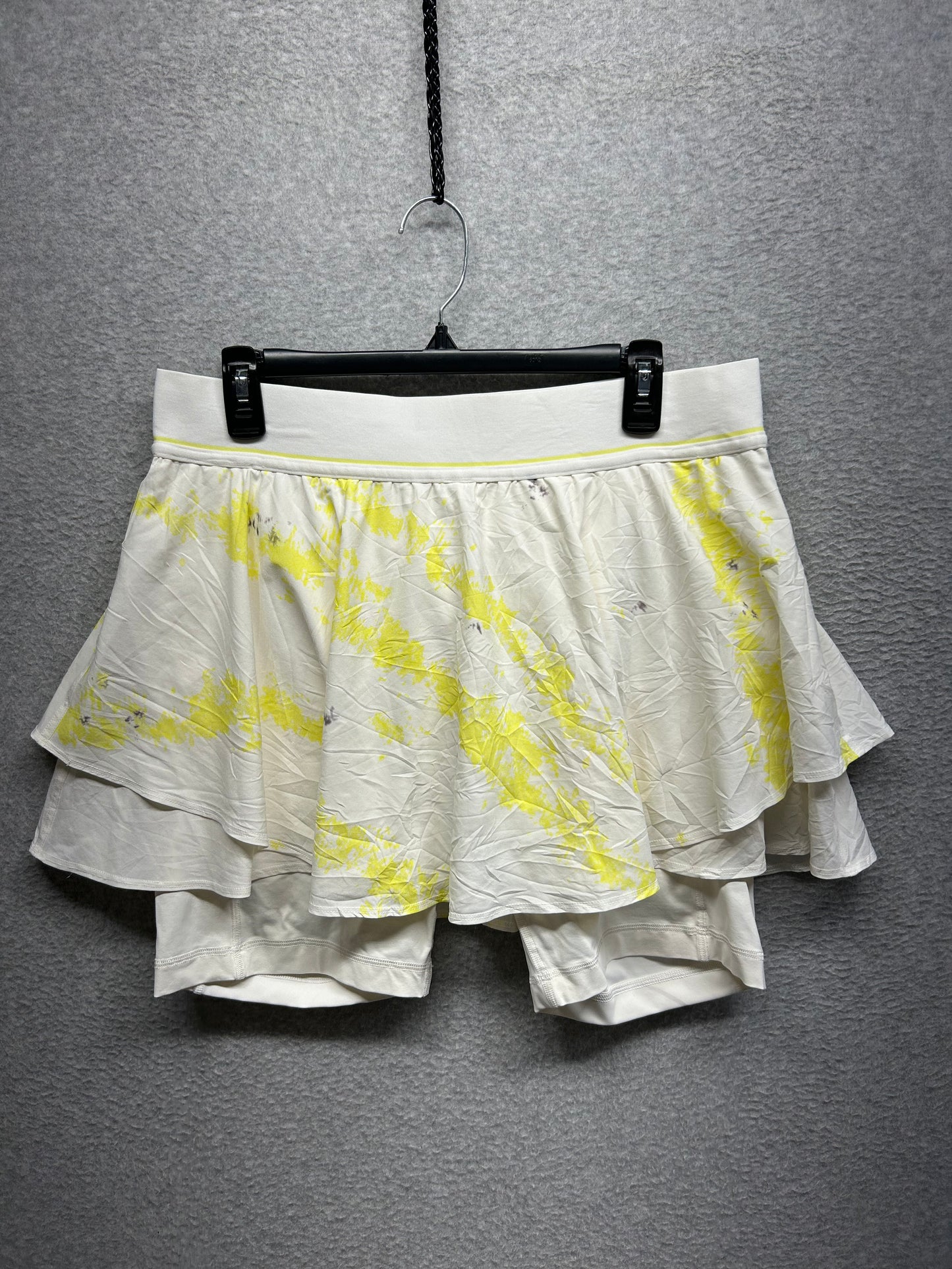Lululemon Court Rival High-Rise Skirt Size 12 Cross Court Wash Electric Lemon Multi