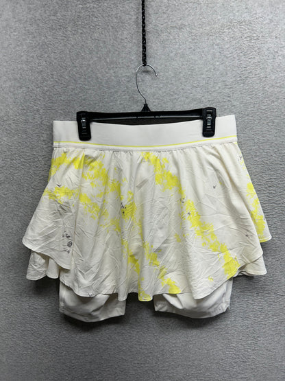 Lululemon Court Rival High-Rise Skirt Size 12 Cross Court Wash Electric Lemon Multi