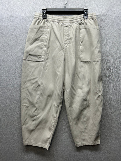 Lululemon lab Woven High-Rise Barrel Leg Trouser 25" Size 12 Nano Check Antique White Riverstone