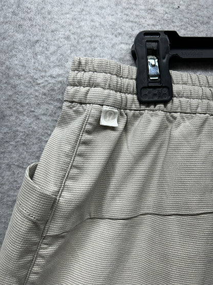 Lululemon lab Woven High-Rise Barrel Leg Trouser 25" Size 12 Nano Check Antique White Riverstone
