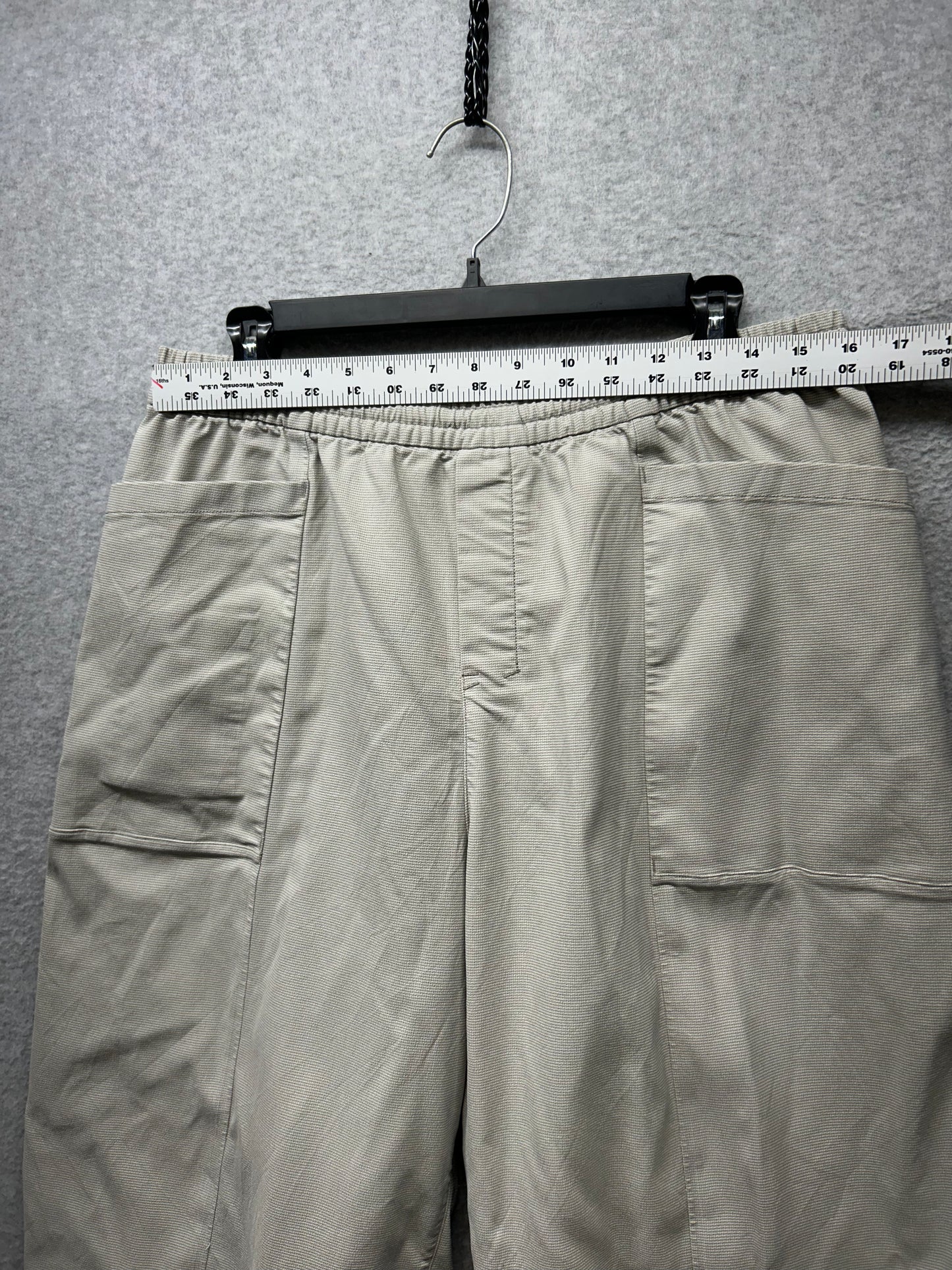 Lululemon lab Woven High-Rise Barrel Leg Trouser 25" Size 12 Nano Check Antique White Riverstone