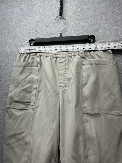 Lululemon lab Woven High-Rise Barrel Leg Trouser 25" Size 12 Nano Check Antique White Riverstone