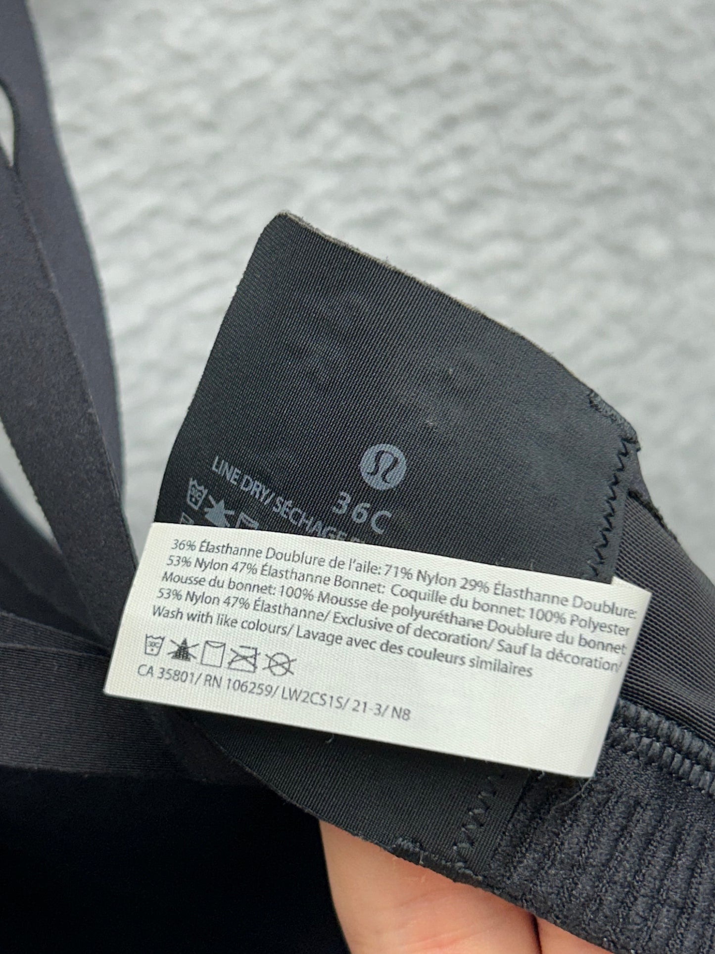 Lululemon AirSupport Bra Size 36C Black