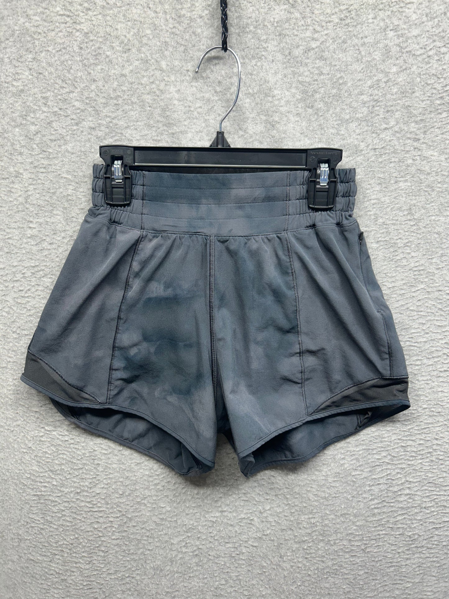 Lululemon Hotty Hot High-Rise Lined Short 4" Size 2 Diamond Dye Pitch Grey Graphite Grey