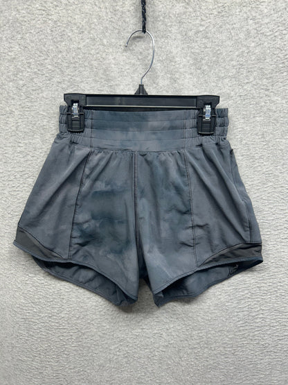Lululemon Hotty Hot High-Rise Lined Short 4" Size 2 Diamond Dye Pitch Grey Graphite Grey
